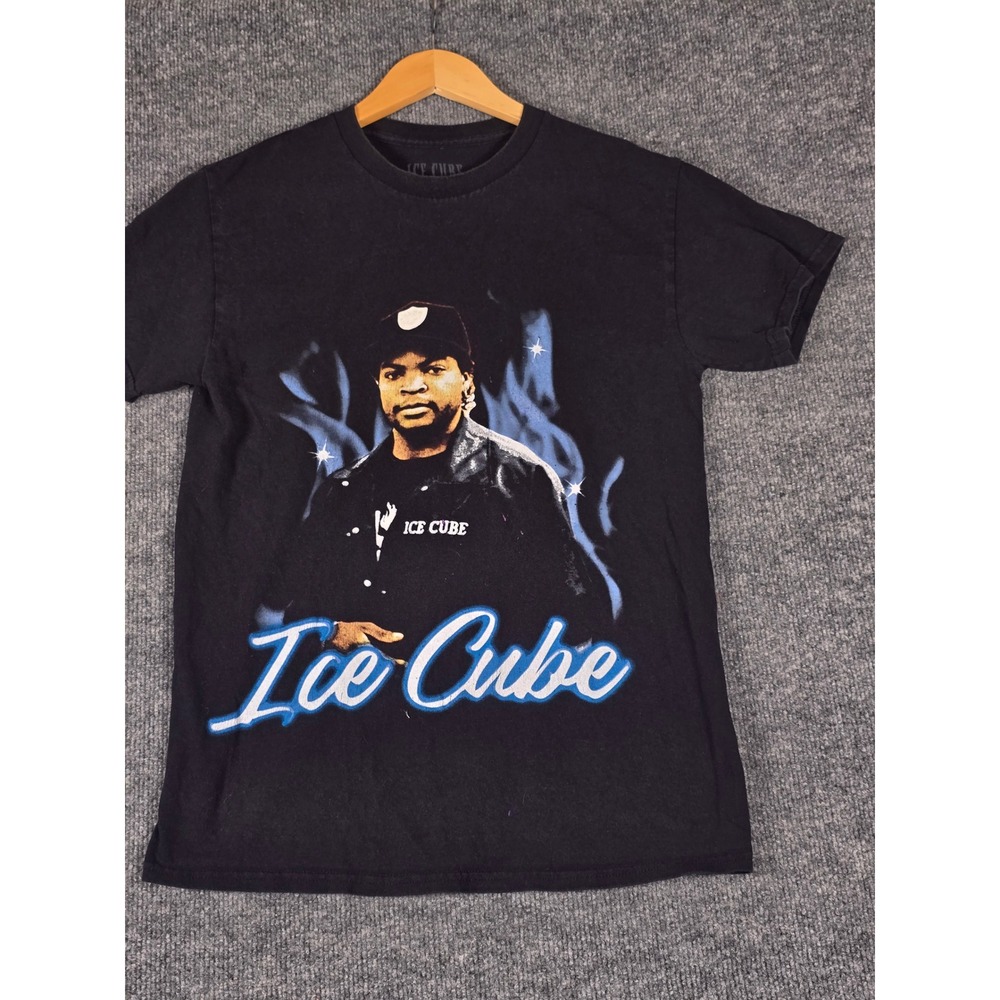 Ice Cube Black Graphic T Shirt Men's Size S‎ Hip Hop Rap Iconic Portrait